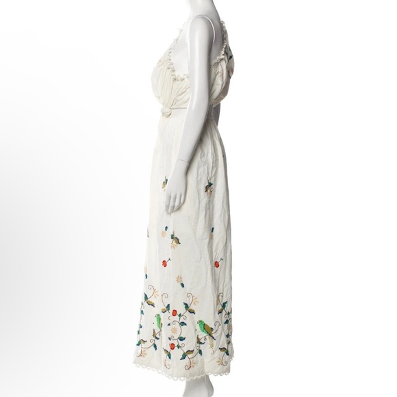 FARM Rio Cream Sleeveless embroidered Pitanga Embroidery Maxi Dress large - Picture 3 of 10